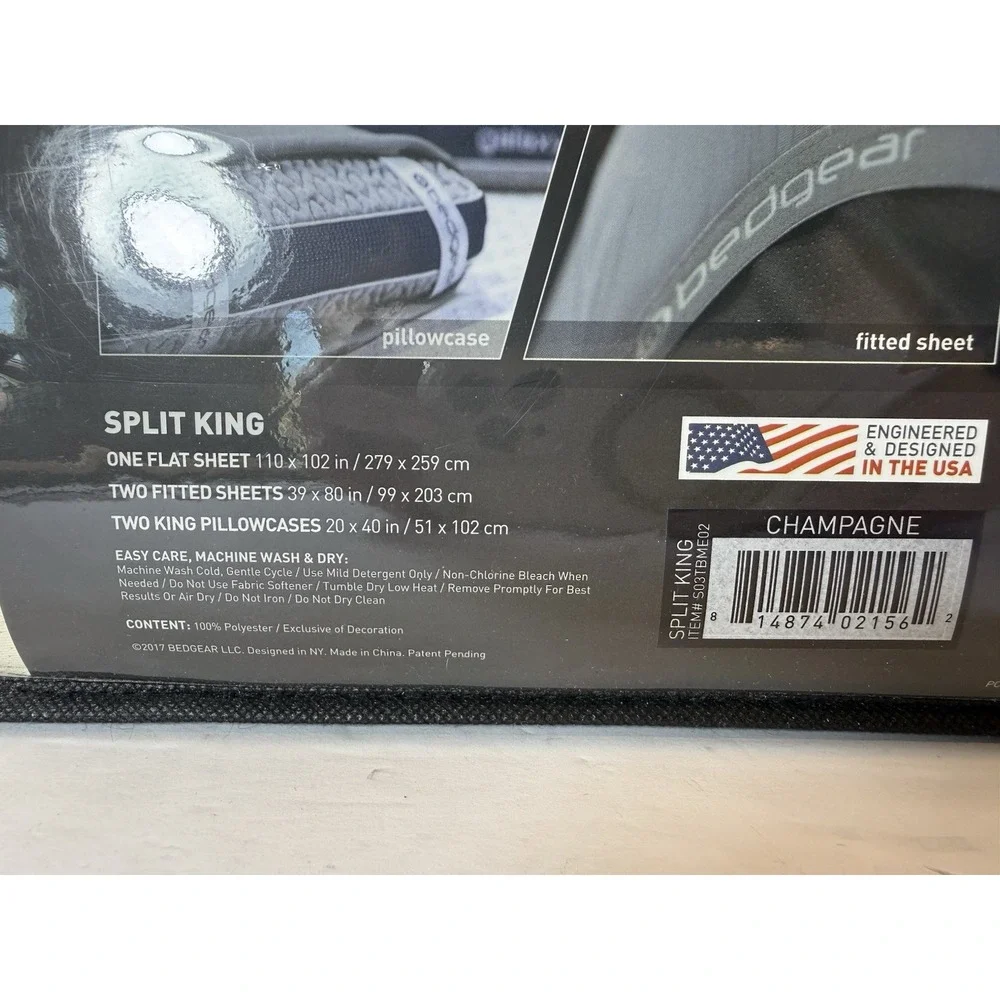 Bedgear Dri Tec Temperature Regulating Sheet Set - Split Cal King New
